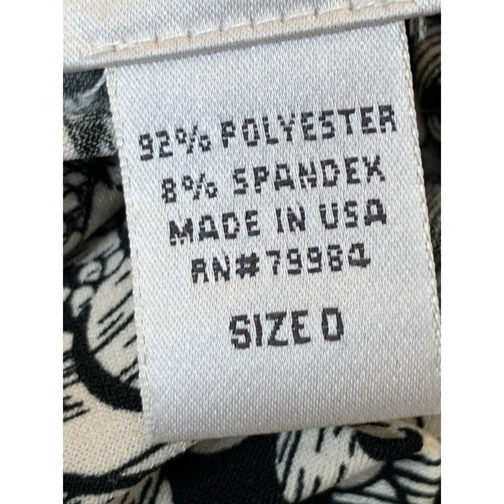Chico's Blouse Damask Victorian Black White Soft Black 0 4 S (09) - Picture 8 of 9
